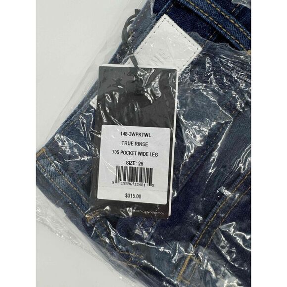 RE/DONE 70S Pocket Wide Leg Blue High Waisted Bootcut Denim Jeans Womens Size 26 - Picture 3 of 6